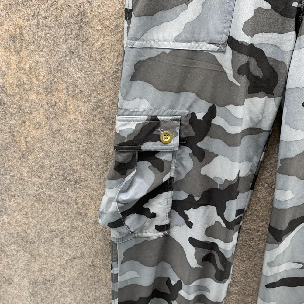 Nike Pants Women Small Ladies Camo Gray Black Pockets Cargo Outdoors Dri Fit VTG - Picture 4 of 12